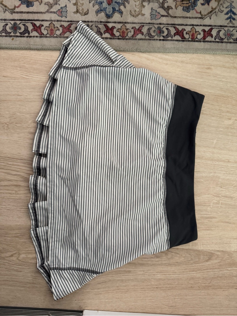 Lululemon Striped Pleated Active Skort with grey Waistband